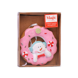 Новогоднее подвесное украшение из полирезины 7,7х7,7х1,7см.