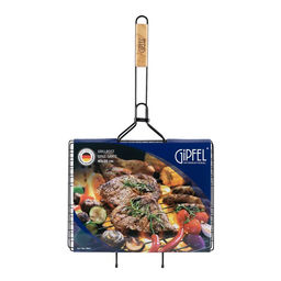 5941 GIPFEL Решетка-гриль двойная металлическая 71х40х30см с антипригарным покрытием Teflon.  фото 2