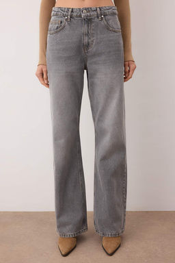 Gri Yuksek Bel Wide Leg Jeans TWOAW26JE00007