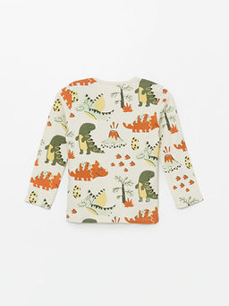 Bisiklet Yaka Uzun Kollu Bask?l? Erkek Bebek Pijama ?st?