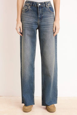 Mavi Yuksek Bel %100 Pamuk Genis Paca Wide Leg Jeans TWOSS26JE00013 - Trendyolmilla фото 5
