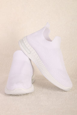 Белые слипоны текстильные женские