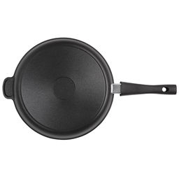 Сковорода-гриль с тефлоновым покрытием д28см Классик, h7см, s0,4см, съемная ручка из термостойкого пластика (Россия) - Домашняя мода фото 3