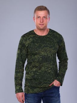 Футболка мужская длинный рукав из кулирки цифра зеленый - Амадэль фото 4