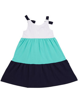 Платье сарафан триколор UD 7595 белый/бирюза/синий - Mini maxi фото 4