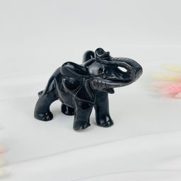 Фигурка Слон из серебристого Обсидиана