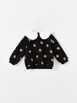 Bebe Yaka Uzun Kollu ?i?ekli K?z Bebek Sweatshirt - Waikiki фото 2