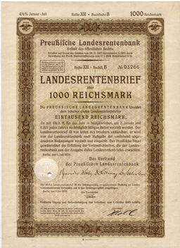 Облигация 4,5% 1000 рейхсмарок 1939 года Германия