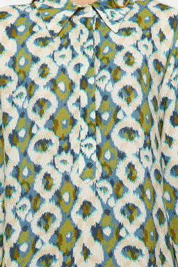 Geometrik Desenli Maxi Dokuma Puskullu Plaj Elbisesi TBESS24EL00105 - Trendyolmilla фото 3