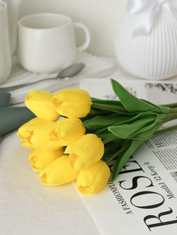 Цветок искусственный Тюльпан 30 см желтые / 1205 /уп 10/200/1200/ латэкс