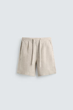 100% LINEN RELAXED FIT BERMUDA SHORTS - Zara фото 7