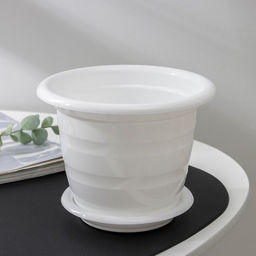 Цена за 3 шт. Горшок для цветов с поддоном «Виола», 1 л, пластиковый, белый