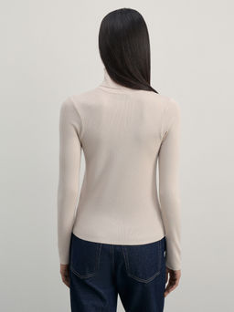 Джемпер с высоким воротником в риб / Zarina  фото 5