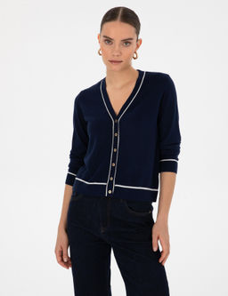 Lacivert Slim Fit Triko H_rka