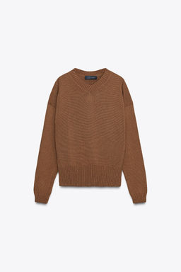 V-NECK KNIT SWEATER - Zara фото 5