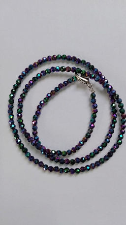 Бусы Шпинель Лиловый вечер d-3мм 43см с алмазной огранкой