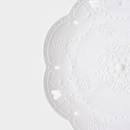 Блюдо для торта и пирожных 2-х ярусное Доляна «Вивьен», d=22 см, 36×22×19.5 см, белое