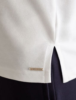 Футболка-поло из фактурного трикотажа - Vilatte фото 5