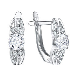 Серьги из серебра куб.циркон., Л-10190