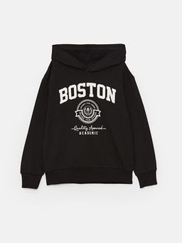Rahat Kal?p Bask?l? Erkek ?ocuk Hoodie