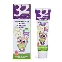 Modum ЗУБ.ПАСТЫ 32 ЖЕМЧУЖИНЫ KIDS ДЕТСКАЯ с 2-6 лет Пломбир с фторидом 60г (A001-293)