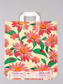 Цена за 50 шт. Пакет Ромашки, полиэтиленовый с петлевой ручкой, 38?42 + 3 см, 37 мкм