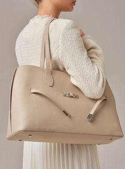 Кожаная сумка Bossy DBR 31382 бежевая пудра  фото 4