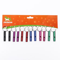 Цена за 12 шт. Свисток металлический малый для собак, 4,6 х 0,8 см, фасовка 12 шт, микс цветов - Пижон фото 5