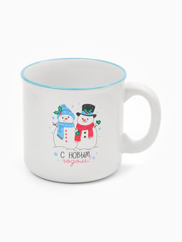 Кружка чайная новогодняя «Снеговики», 530 мл