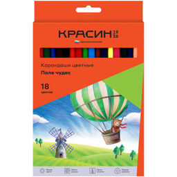 Карандаши Красин "Поле чудес" 18цв., трехгранные (КР-180400) в карт. уп.