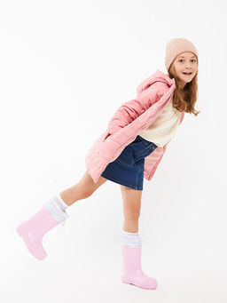 Bask?l? K?z ?ocuk Ya?mur Botu - Waikiki фото 3