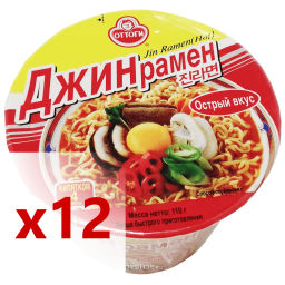 1 кор. Лапша сублимированная Джин рамён Оттоги/Ottogi (чашка), Корея, 110 г*12 шт (коробка)Распродажа