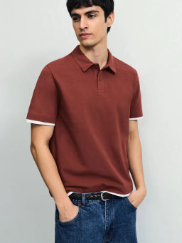 Футболка поло с констрастными вставками / Zarina