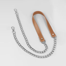 Ручка для сумки, с цепочками и карабинами, 120×1.8 см, бежевая