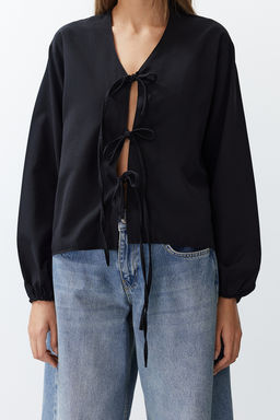 Lacivert Onden Baglamal? Dokuma Gomlek TEDSS24GO00001