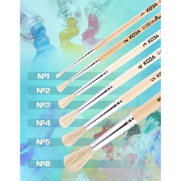 Кисть для рисования, коза, № 8, Calligrata, круглая, деревянная ручка