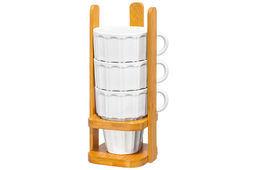 Набор 4 кружек 170 мл 10,5*8,5*21 см Ампир на бамбуковой подставке - Elan gallery фото 5