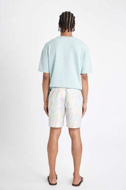 Короткие шорты для плавания стандартного кроя с рисунком - Defacto фото 6