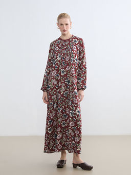 Hakim Yaka Desenli Elbise