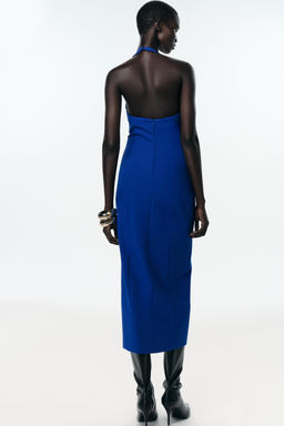 CROSSOVER HALTER NECK MIDI DRESS - Zara фото 5