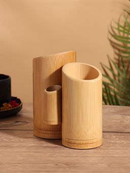 Подставка для столовых приборов, тройная 17 см, бамбук - Simaland фото 4