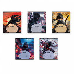 Цена за 10 шт. Тетрадь школьная ученическая ErichKrause Samurai, 24 листа, клетка (в плёнке по 10 шт.)_MIX-PACK фото 2