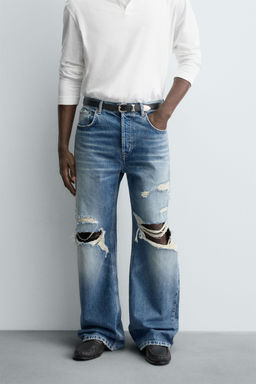 RIPPED RELAXED FIT JEANS - Zara фото 2