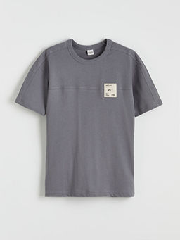 Bisiklet Yaka Bask?l? Erkek ?ocuk Ti??rt