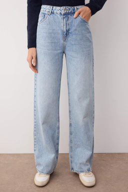 Ac?k Mavi Yuksel Bel Genis Paca Wide Leg Jeans TWOAW26JE00074 - Trendyolmilla фото 3