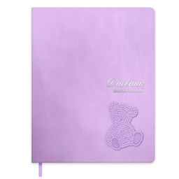 Дневник школьный арт. 72490 / 15 МИШКА НА ЛИЛОВОМ (кожзам: А5+; твёрдый переплёт, материал обложки: