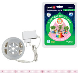 ULS-P71-2835-42LED/m-IP65-2M-SPLE RRP18C00 Комплект светодиодной ленты 2м. Спектр для фотосинтеза. Адаптер 18Вт. Блистер. TM Uniel