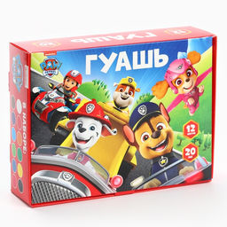 Гуашь 12 цветов по 20 мл, «Щенячий патруль»