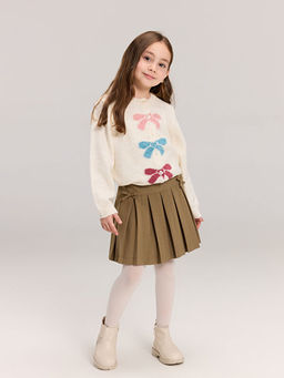 Beli Lastikli Basic K?z ?ocuk Pileli Etek