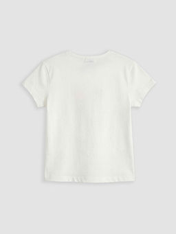 Bisiklet Yaka Bask?l? K?z ?ocuk Ti??rt